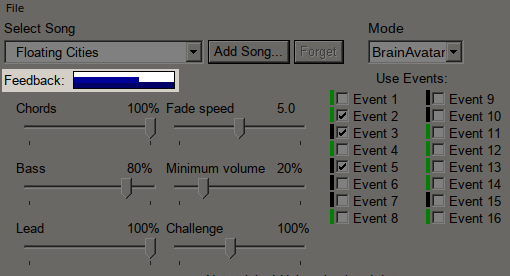 Screenshot of MindTrack's Feedback Bars