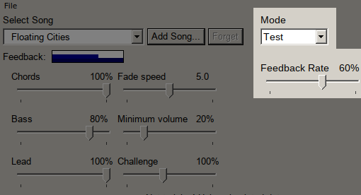 Screenshot of MindTrack in Test mode